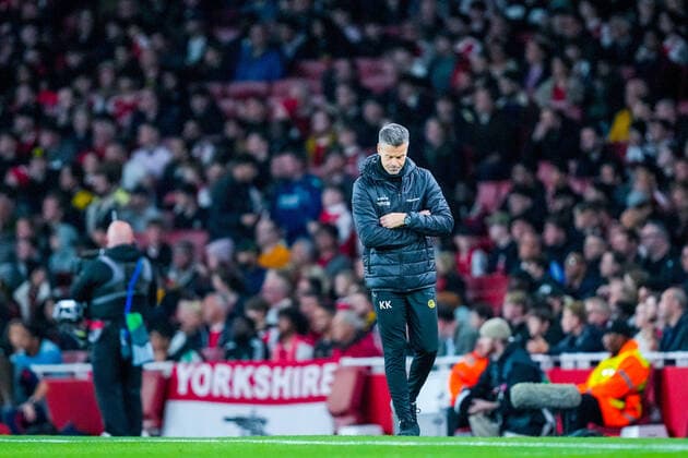UEFA Europa League 2022 2023 Arsenal Bodo Glimt London, England 20221006 Coach Kjetil Knutsen during the Europa League group stage match between Arsenal and Bodo Glimt at the Emirates Stadium Photo Beate Oma Dahle NTB London England  Copyright: xBeatexOmaxDahlex xNTBx EDITORIAL USE ONLY. RESTRICTED USE FOR BETTING COMPANIES