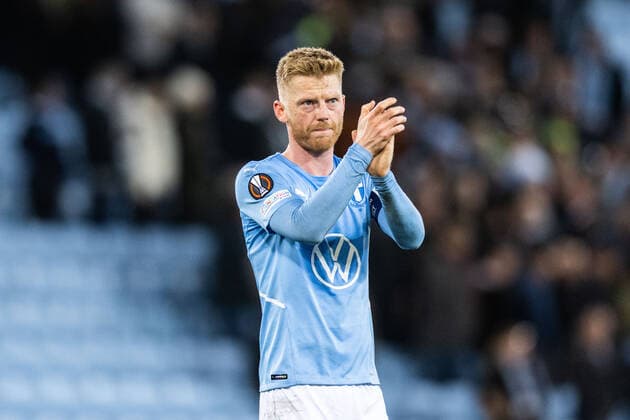 221006 Anders Christiansen of Malmö FF looks dejected after during the UEFA Europa League match between Malmö FF and Union Berlin on October 6, 2022 in Malmö Photo Petter Arvidson BILDBYRAN code PA PA0409 football football soccer fotball uefa europa league malmö ff union berlin bbeng depp,  Copyright: PETTERxARVIDSON BB221006PA155