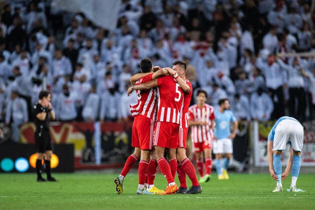 221006 Players of Union Berlin celebrate after the UEFA Europa League match between Malmö FF and Union Berlin on October 6, 2022 in Malmö Photo Petter Arvidson BILDBYRAN code PA PA0409 football football soccer fotball uefa europa league malmö ff union berlin bbeng jubel,  Copyright: PETTERxARVIDSON BB221006PA160