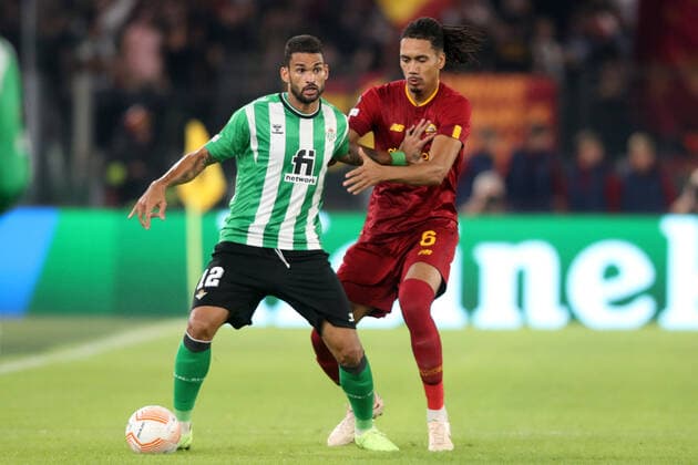 ROME, Italy - 06.10.2022: Willian Jose (Betis), Chris Smalling (AS ROMA) during the UEFA Europe League group C match between AS Roma and Real Betis Seville at the Olympic Stadium on October 10, 2022 in Rome, Italy.  Copyright: xMarcoxIacobuccix xipa-agency.netx xMarcoxIacobuccix 0