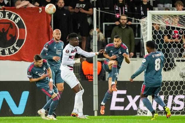 UEFA Europa League: FC Midtjylland v Feyenoord Herning - David Hancko of Feyenoord during the match between FC Midtjylland v Feyenoord at MCH Arena on 6 October 2022 in Herning, Denmark. Copyright: xTomxBodex