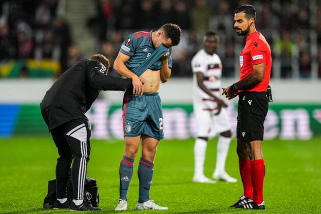 UEFA Europa League: FC Midtjylland v Feyenoord Herning - Oussama Idrissi of Feyenoord during the match between FC Midtjylland v Feyenoord at MCH Arena on 6 October 2022 in Herning, Denmark. Copyright: xYannickxVerhoevenx
