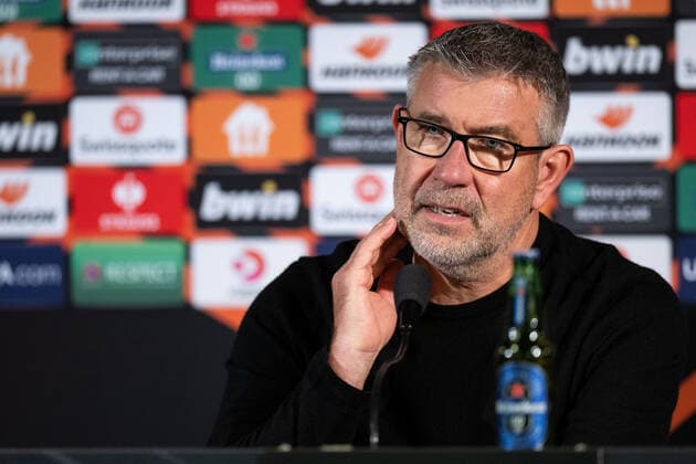 221006 Urs Fischer, head coach of Union Berlin during a press Conference after the UEFA Europa League match between Malmö FF and Union Berlin on October 6, 2022 in Malmö Photo Petter Arvidson BILDBYRAN code PA PA0409 fotbol football soccer fotball uefa europa league malmö ff union berlin bbeng,  Copyright: PETTERxARVIDSON BB221006PA175