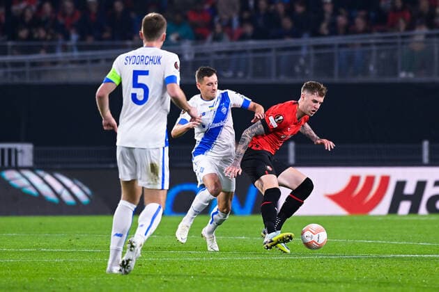 Joseph RODON ( 2 - Rennes ) - FOOTBALL : Rennes vs Dynamo Kiev - Ligue Europa - 06 10 2022 FedericoPestellini Panoramic 