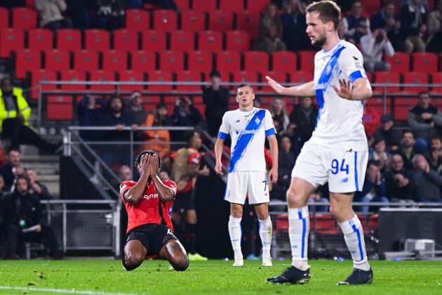 Attitude - Deception de Lorenz ASSIGNON ( 22 - Rennes ) - FOOTBALL : Rennes vs Dynamo Kiev - Ligue Europa - 06 10 2022 FedericoPestellini Panoramic 