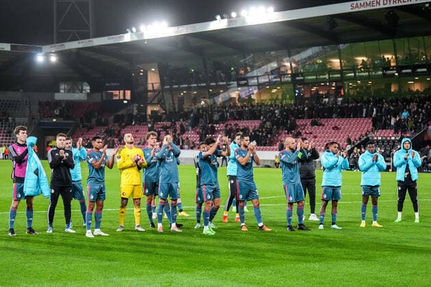 UEFA Europa League: FC Midtjylland v Feyenoord Herning - Players of Feyenoord during the match between FC Midtjylland v Feyenoord at MCH Arena on 6 October 2022 in Herning, Denmark. Copyright: xYannickxVerhoevenx