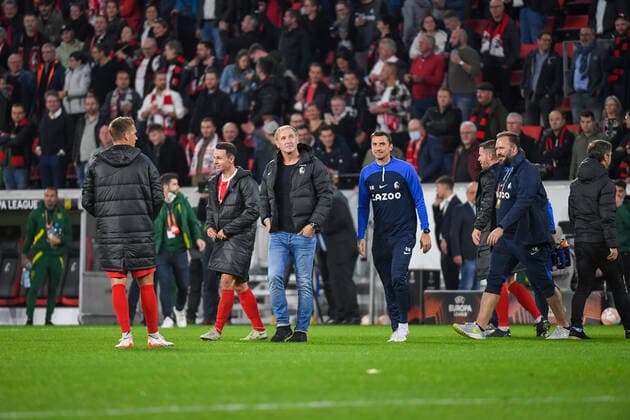 Football Europa League group stage match 03 22 23 SC Freiburg vs FC Nantes 06 10 2022 end of match, Patrick Baier SC Freiburg co coach and Florian Bruns SC Freiburg co coach are satisfied Football Europa League group stage match 03 SC Freiburg vs FC Nantes on Thursday, October 06, 2022 at Europa Park stadium in Freiburg im Breisgau, Germany Copyright: xBEAUTIFULxSPORTS GerdxGruendlx