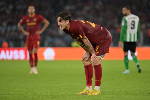 Foto Alfredo Falcone LaPresse 06 Ottobre 2022 - Roma, Italia - calcio - Roma vs Real Betis - Europa League 2022 2023 - Stadio Olimpico. Nella foto: Nicolo Zaniolo of AS Roma Foto Alfredo Falcone LaPresse October 06, 2022 Rome, Italy - sport, soccer - Roma vs Real Betis - Europe League 2022 2023 - Olimpic Stadium. In the pic: Nicolo Zaniolo of AS Roma  Copyright: xAlfredoxFalcone LaPressex