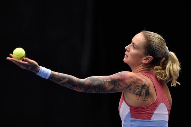 Tereza Martincova of Czech Republic in action during the WTA, Tennis Damen Agel Open 2022 women s tennis tournament match against Ekaterina Alexandrova of Russia, on October 7, 2022, in Ostrava, Czech Republic. (CTKxPhoto JaroslavxOzana) CTKPhotoP2022100710025  JAO 70