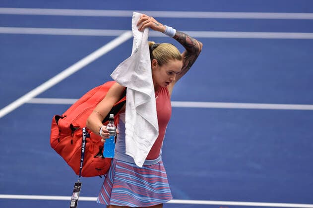 Tereza Martincova of Czech Republic after the WTA, Tennis Damen Agel Open 2022 women s tennis tournament match against Ekaterina Alexandrova of Russia, on October 7, 2022, in Ostrava, Czech Republic. (CTKxPhoto JaroslavxOzana) CTKPhotoP2022100710225  JAO 76