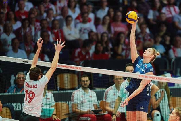 07.10.2022 LODZ, ATLAS ARENA SIATKOWKA KOBIET (VOLLEYBALL) FIVB MISTRZOSTWA SWIATA W SIATKOWCE KOBIET HOLANDIA - POLSKA 2022 ( FIVB VOLLEYBALL WOMEN™S WORLD CHAMPIONSHIPS NETHERLANDS - POLAND 2022) MECZ (GAME) POLSKA- KANADA( POLAND - CANADA) NZ. EMILY MAGIO, MAGDALENA STYSIAK FOTO RADOSLAW JOZWIAK CYFRASPORT NEWSPIX.PL --- Newspix.pl POLAND OUT!  _CRJ8208