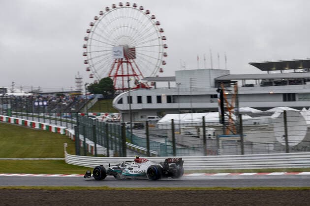 44 HAMILTON Lewis (gbr), Mercedes AMG F1 Team W13, action during the Formula 1 Honda Japense Grand Prix 2022, 18th round of the 2022 FIA Formula One World Championship, WM, Weltmeisterschaft from Octobre 7 to 9, 2022 on the Suzuka International Racing Course, in Suzuka, Mie Prefecture, Japan - F1 - JAPANESE GRAND PRIX 2022 DPPI Panoramic  F12022GP18JAP_JK145731