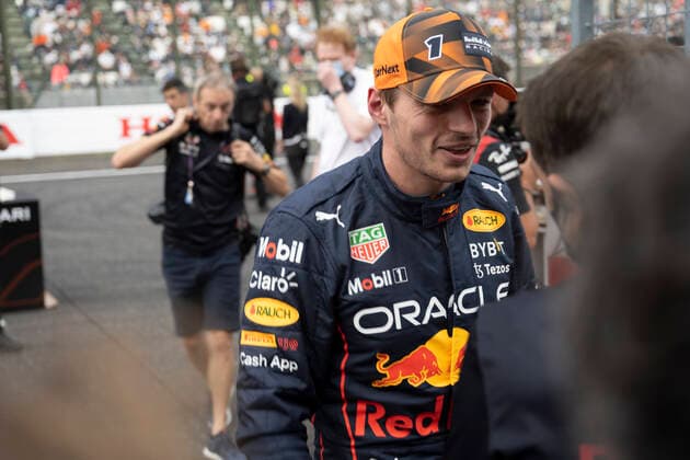 October 8, 2022, Suzuka, Mie, Japan: October 8, 2022: Suzuka Circuit, Mie Prefecture, JAPAN: MAX VERSTAPPEN 1 of Red Bull Racing after qualifying in pole position during the Formula 1 Honda Japanese Grand Prix. Verstappen has a chance to win the World Championship, WM, Weltmeisterschaft this race. Motorsports. Suzuka Japan - ZUMAb177 20221008_zap_b177_025 Copyright: xTaidghxBarronx
