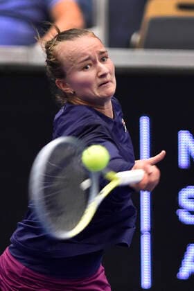 Barbora Krejcikova of Czech Republic in action during the WTA, Tennis Damen Agel Open 2022 women s tennis tournament match against Elena Rybakina of Kazakhstan, on October 8, 2022, in Ostrava, Czech Republic. (CTKxPhoto JaroslavxOzana) CTKPhotoP2022100803533  JAO 06