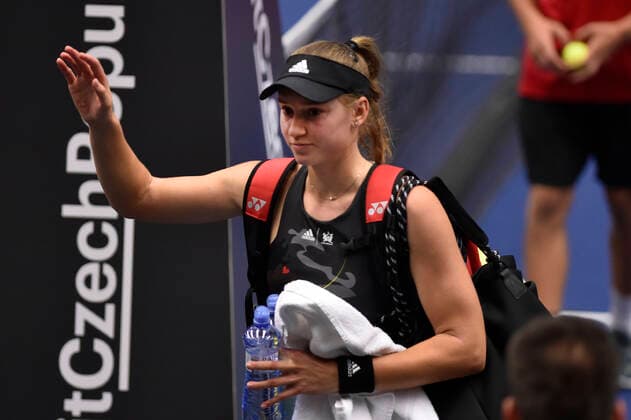 Elena Rybakina of Kazakhstan reacts after the WTA, Tennis Damen Agel Open 2022 women s tennis tournament match against Barbora Krejcikova of Czech Republic, on October 8, 2022, in Ostrava, Czech Republic. (CTKxPhoto JaroslavxOzana) CTKPhotoP2022100804208  JAO 22