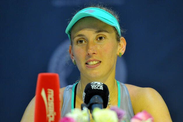 Jasmin Open Tennis Tournament 2022 In Tunisia Elise Mertens of Belgium during the press conference, PK, Pressekonferenz after her victory in the Women s Singles Semi Final match at Monastir Stadium of the Jasmin Open Tennis Tournament 2022 in Tunisia on October 08,2022 . Monastir Tunisia  Copyright: xYassinexMahjoubx originalFilename:mahjoub-notitle221008_npG6j.jpg