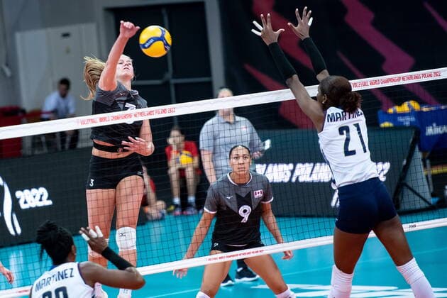 LODZ. 08.10.2022 MISTRZOSTWA SWIATA W SIATKOWCE KOBIET MECZ : DOMINIKANA - KANADA --- FIVB VOLLEYBALL WOMEN World Championship, WM, Weltmeisterschaft 2022 MATCH: DOMINICAN REPUBLIC - CANADA N Z KIERA VAN RYK FOT. PAWEL PIOTROWSKI 400mm.pl NEWSPIX.PL --- Newspix.pl POLAND OUT!  20221008__PAP024