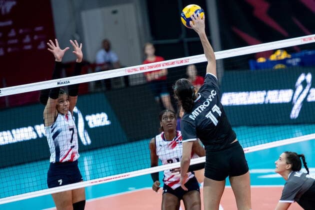 LODZ. 08.10.2022 MISTRZOSTWA SWIATA W SIATKOWCE KOBIET MECZ : DOMINIKANA - KANADA --- FIVB VOLLEYBALL WOMEN World Championship, WM, Weltmeisterschaft 2022 MATCH: DOMINICAN REPUBLIC - CANADA N Z ANDREA MITROVIC FOT. PAWEL PIOTROWSKI 400mm.pl NEWSPIX.PL --- Newspix.pl POLAND OUT!  20221008__PAP033