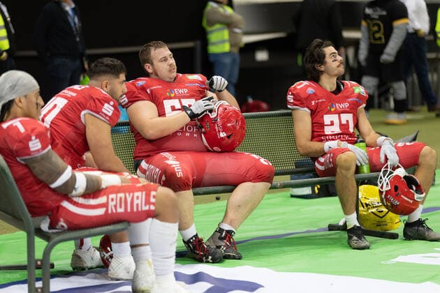 Potsdam Royals Schwäbisch Hall Unicorns, German Bowl XLIII Great disappointment at the Potsdam Royals after losing the final of the erima GFL between the Potsdam Royals and the Schwäbisch Hall Unicorns on 8 October 2022 at Deutsche Bank Park in Frankfurt am Main , Frankfurt am Main Hesse Germany Deutsche Bank Park