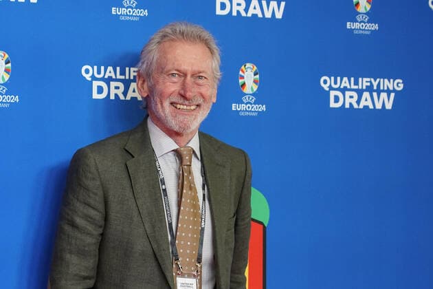 Paul Breitner at the draw of the qualifying groups for the European Championship 2024 in the Festhalle Frankfurt 09 10 2022 EURO2024 Qualifying Draw EM 2024 Draw of the qualifying groups, Festhalle Frankfurt