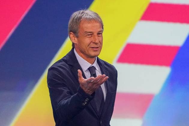 Jürgen Klinsmann Germany at the draw of the qualifying groups for the European Championship 2024 in the Frankfurt Festhalle Frankfurt 09 10 2022 EURO2024 Qualifying Draw EM 2024 Draw of the qualifying groups, Festhalle Frankfurt