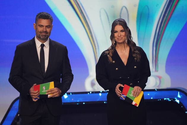 Laura Wontorra hosts the draw of the qualifying groups for the European Championship 2024 in the Festhalle Frankfurt 09 10 2022 EURO2024 Qualifying Draw EM 2024 Draw of the qualifying groups, Festhalle Frankfurt