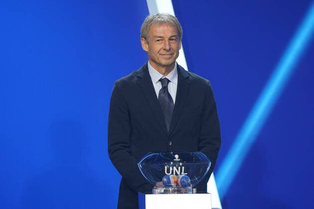 Jürgen Klinsmann Germany at the UEFA Nations League draw for the qualifying groups for the European Championship 2024 at the Festhalle Frankfurt 09 10 2022 EURO2024 Qualifying Draw EM 2024 draw for the qualifying groups, Festhalle Frankfurt