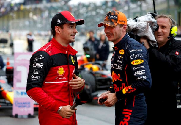 16 Charles Leclerc MCO, Scuderia Ferrari , 1 Max Verstappen NLD, Oracle Red Bull Racing , F1 Grand Prix of Japan at Suzuka International Racing Course on October 9, 2022 in Suzuka, Japan Photo by HOCH ZWEI Suzuka Japan