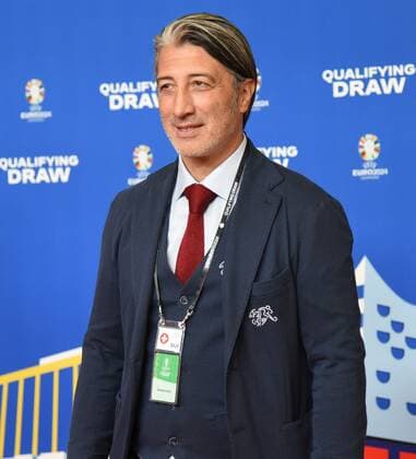 09 10 2022 Frankfurt am Main, EURO2024 Qualifying Draw EM 2024 Draw of Qualifying Groups, Festhalle Frankfurt Coach Murat Yakin, SUI, Switzerland emspor, DFL regulations prohibit any use of photographs as image sequences and or quasi video