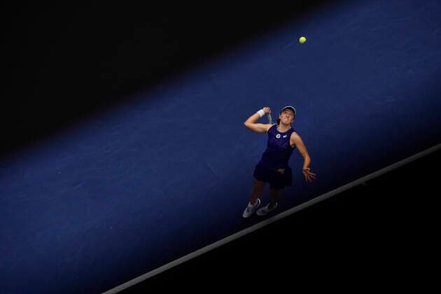 Iga Swiatek of Poland in action during the WTA, Tennis Damen Agel Open 2022 women s tennis tournament final match against Barbora Krejcikova of Czech Republic, on October 9, 2022, in Ostrava, Czech Republic. (CTKxPhoto JaroslavxOzana) CTKPhotoP2022100903918  JAO 01