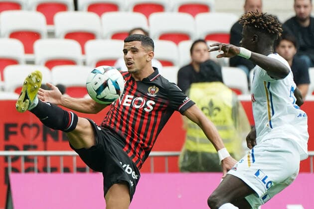 Youcef Atal (OGC Nice) FOOTBALL : OGC Nice vs Troyes - Ligue 1 Uber Eats - Nice - 09 10 2022 NorbertScanella Panoramic 