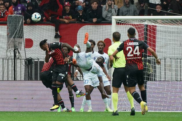 Brandon Domingues (Troyes) FOOTBALL : OGC Nice vs Troyes - Ligue 1 Uber Eats - Nice - 09 10 2022 NorbertScanella Panoramic 