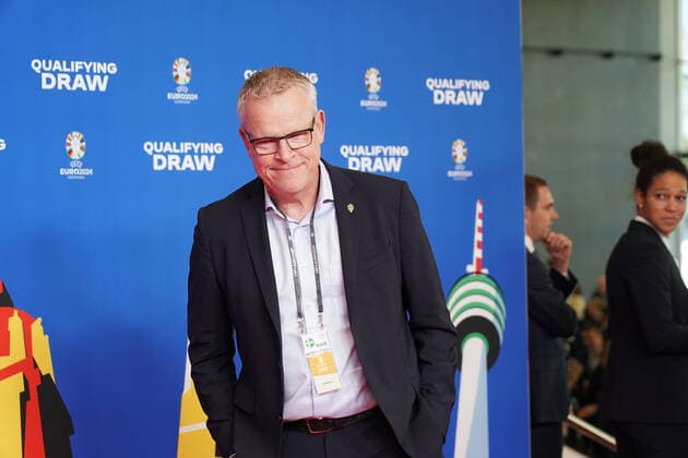National coach Jan Andersson Sweden at the draw of the qualifying groups for the European Championship 2024 in the Frankfurt Festhalle Frankfurt 09 10 2022 EURO2024 Qualifying Draw EM 2024 Draw of the qualifying groups, Festhalle Frankfurt