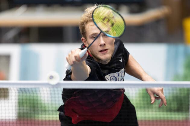SV Fun Ball Dortelweil TV Refrath, Badminton Bundesliga Mads Vestergaard SV Fun Ball Dortelweil Badminton Bundesliga match between SV Fun Ball Dortelweil and TV Refrath on 9 October 2022 in Bad Vilbel Dortelweil , Bad Vilbel Hesse Germany European School Sports Hall Rhein Main