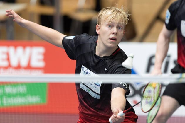 SV Fun Ball Dortelweil TV Refrath, Badminton Bundesliga Christian Faust Kjaer SV Fun Ball Dortelweil Badminton Bundesliga match between SV Fun Ball Dortelweil and TV Refrath on 9 October 2022 in Bad Vilbel Dortelweil , Bad Vilbel Hesse Germany Sports Hall of the European School Rhine Main