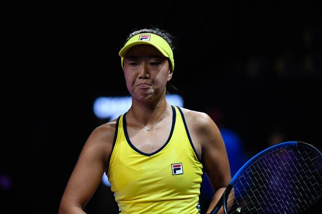Transylvania Open: WTA, Tennis Damen 250 Tennis Damen Tournament in Cluj-Napoca, BT Arena, 8-16 October 2022 Ann LI in action during her match against Anastasia POTAPOVA , during WTA 250 Transylvania Open, held in BT Arena, Cluj Napoca 8-16 October 2022 Medias Sibiu Copyright: xANCAxTEPEIx