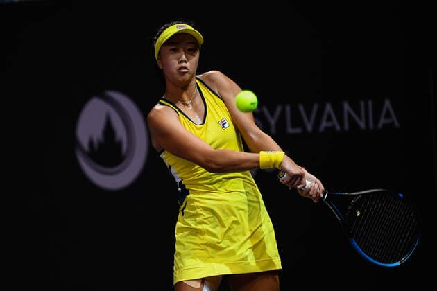 Transylvania Open: WTA, Tennis Damen 250 Tennis Damen Tournament in Cluj-Napoca, BT Arena, 8-16 October 2022 Ann LI in action during her match against Anastasia POTAPOVA , during WTA 250 Transylvania Open, held in BT Arena, Cluj Napoca 8-16 October 2022 Medias Sibiu Copyright: xANCAxTEPEIx