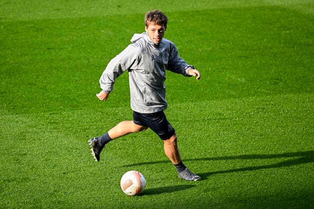 Union s Arnaud Dony pictured in action during a training session of Belgian soccer team Royale Union Saint-Gilloise, Wednesday 12 October 2022 in Leuven, in preparation of tomorrow s game against Portuguese Braga SC on the fourth day of the Uefa Europa League group stage. TOMxGOYVAERTS  x46918769x