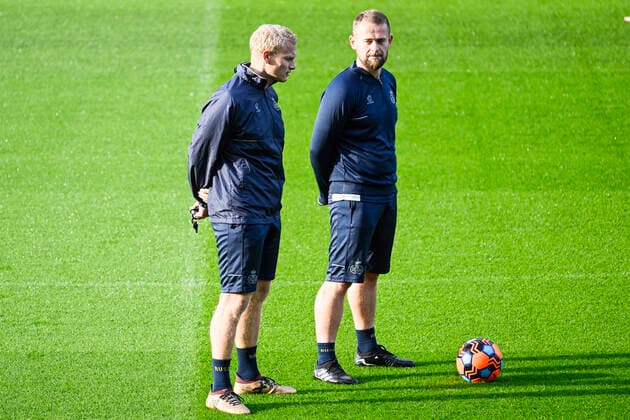 Union s head coach Karel Geraerts pictured during a training session of Belgian soccer team Royale Union Saint-Gilloise, Wednesday 12 October 2022 in Leuven, in preparation of tomorrow s game against Portuguese Braga SC on the fourth day of the Uefa Europa League group stage. TOMxGOYVAERTS  x46919575x