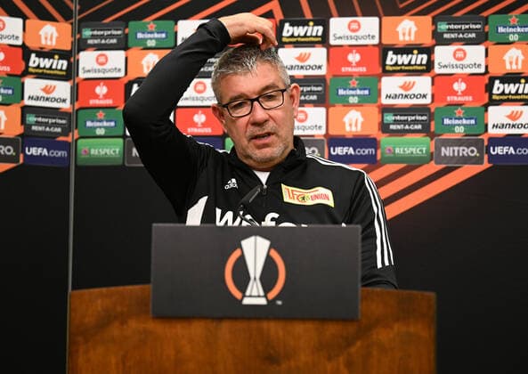 Football, men, season 2022 2023, Europa League, 1 FC Union Berlin, press conference before the Europa League match 1 FC Union Berlin Malmö FF, in the picture coach Urs Fischer 1 FC Union , 12 10 2022, Copyright: xMatthiasxKochx