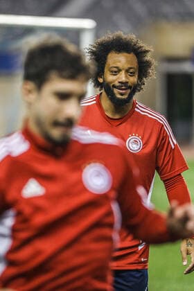 Marcelo of Olympiacos Piraeus during the training session ahead of the UEFA Europa League Group G match between Qarabag FK and Olympiacos at Tofig Bahramov Stadium on October 12, 2022, in Baku, Azerbaijan. Copyright: xx olyp_training-36