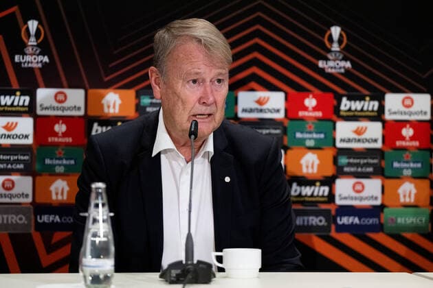 221012 Head coach Age Hareide during a press conference with Malmö FF on October 12, 2022 in Berlin Photo Petter Arvidson BILDBYRAN code PA PA0414 football football soccer fotball uefa europa league press conference press conference malmö ff bbeng,  Copyright: PETTERxARVIDSON BB221012PA125