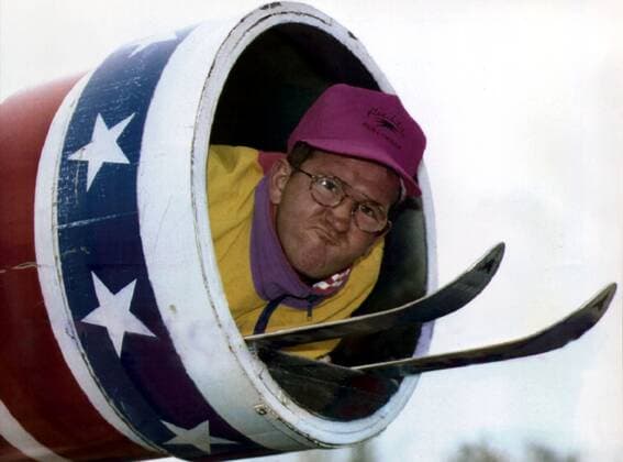 ARKIV 19920112 - Eddie the Eagle- som kanonkung STOCKHOLM Sverige PB-KOD: 200 x200x *** ARCHIVE 19920112 Eddie the Eagle as cannon king STOCKHOLM Sweden PB CODE 200 x200x  Copyright: xDAILYxMIRRORx ÖRNEN2