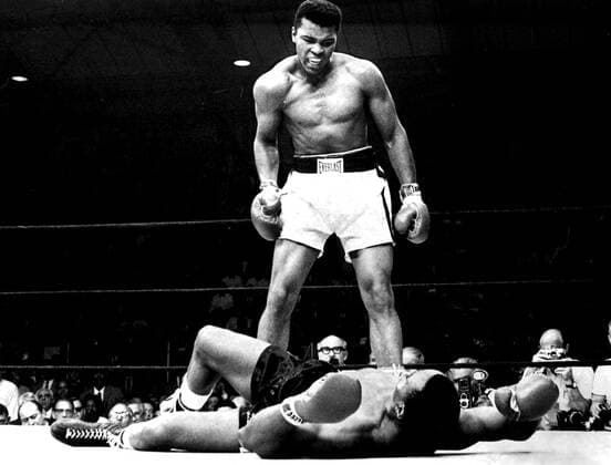 Muhammad Ali at his best The old heavyweight champion Sonny Liston is knocked out, knocked out by Ali in the first round when they met on May 25, 1965 Ali won 56 of his 61 professional bouts photo UPI Code 450 COPYRIGHT SCANPIX SWEDEN UNITED STATES PB CODE 450 x450x  Copyright: xUPIx