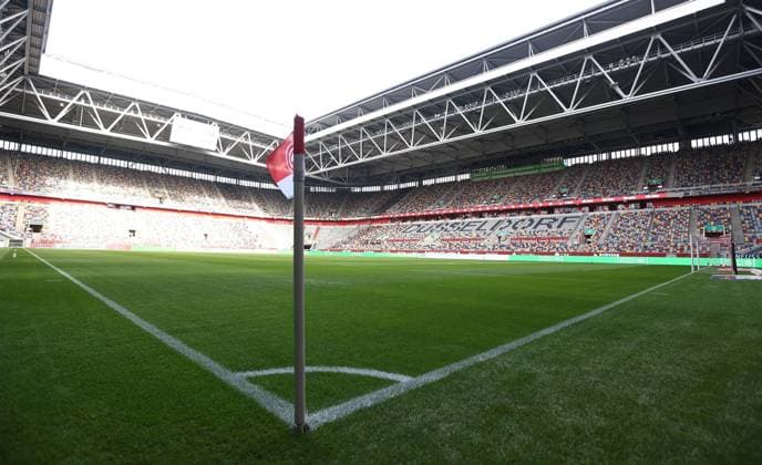 15 10 2022 football season 2022 2023 2 football Bundesliga 12 matchday Fortuna Düsseldorf F95 1 FC Nürnberg FCN Club Sportfoto Zink DaMa DFL regulations prohibit any use of photographs as image sequences and or quasi video only for editorial use symbol image symbol photo feature impression stadium image stadium panorama Merkur match arena