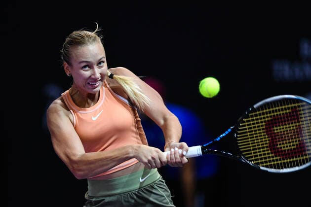 Transylvania Open: WTA, Tennis Damen 250 Tennis Damen Tournament in Cluj-Napoca, BT Arena, 8-16 October 2022 Anastasia Potapova in action during her match against Anna Blinkova , during WTA 250 Transylvania Open, held in BT Arena, Cluj Napoca 8-16 October 2022 Cluj-Napoca Cluj Copyright: xANCAxTEPEIx