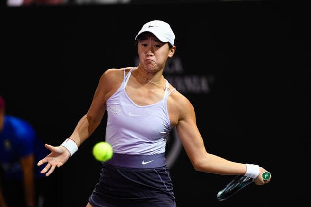 Transylvania Open: WTA, Tennis Damen 250 Tennis Damen Tournament in Cluj-Napoca, BT Arena, 8-16 October 2022 Xiyu Wang in action during her match against Jasmine Paolini, during WTA 250 Transylvania Open, held in BT Arena, Cluj Napoca 8-16 October 2022 Cluj-Napoca Cluj Copyright: xANCAxTEPEIx