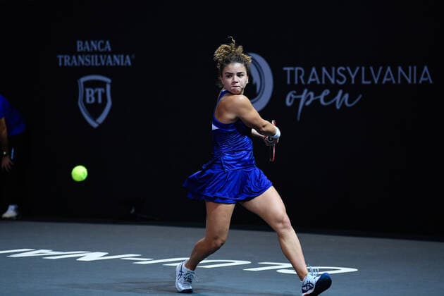 Transylvania Open: WTA, Tennis Damen 250 Tennis Damen Tournament in Cluj-Napoca, BT Arena, 8-16 October 2022 Jasmine Paolini in action during her match against Xiyu Wang, during WTA 250 Transylvania Open, held in BT Arena, Cluj Napoca 8-16 October 2022 Cluj-Napoca Cluj Copyright: xANCAxTEPEIx