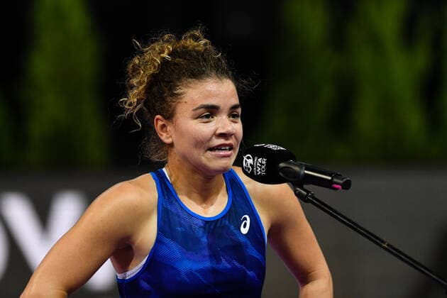 Transylvania Open: WTA, Tennis Damen 250 Tennis Damen Tournament in Cluj-Napoca, BT Arena, 8-16 October 2022 Portrait of Jasmine Paolini after winning her match against Xiyu Wang, during WTA 250 Transylvania Open, held in BT Arena, Cluj Napoca 8-16 October 2022 Cluj-Napoca Cluj Copyright: xANCAxTEPEIx
