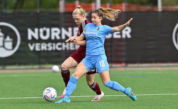 16 10 2022 Football Season 2022 2023 2 Women Football 2 Bundesliga 5 Matchday 1 FC Nürnberg FCN Club SC Freiburg II Franziska Mai 18, 1 FC Nürnberg FCN Anne Rotzinger 10, SC Freiburg II